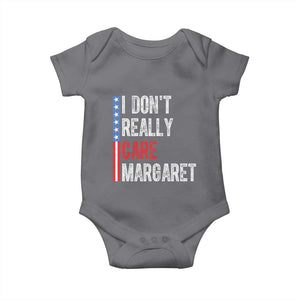 Funny JD Vance 2025 I Don't Really Care Margaret Baby Onesie American Flag Stripe TS11 Charcoal Print Your Wear