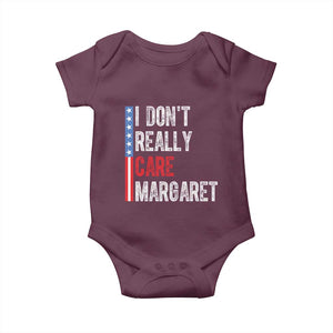 Funny JD Vance 2025 I Don't Really Care Margaret Baby Onesie American Flag Stripe TS11 Maroon Print Your Wear