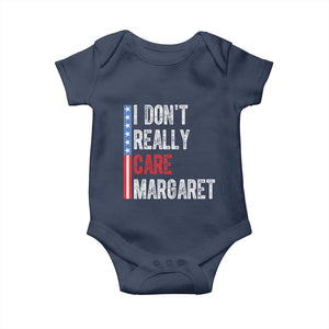 Funny JD Vance 2025 I Don't Really Care Margaret Baby Onesie American Flag Stripe TS11 Navy Print Your Wear