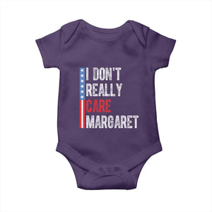 Funny JD Vance 2025 I Don't Really Care Margaret Baby Onesie American Flag Stripe TS11 Purple Print Your Wear