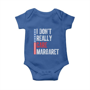 Funny JD Vance 2025 I Don't Really Care Margaret Baby Onesie American Flag Stripe TS11 Royal Blue Print Your Wear