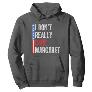 Funny JD Vance 2025 I Don't Really Care Margaret Hoodie American Flag Stripe TS11 Dark Heather Print Your Wear