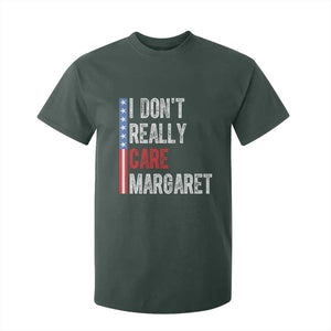 Funny JD Vance 2025 I Don't Really Care Margaret T Shirt For Kid American Flag Stripe TS11 Dark Forest Green Print Your Wear
