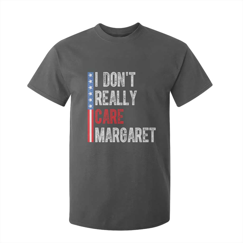 Funny JD Vance 2025 I Don't Really Care Margaret T Shirt For Kid American Flag Stripe TS11 Dark Heather Print Your Wear