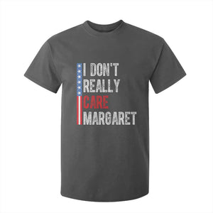Funny JD Vance 2025 I Don't Really Care Margaret T Shirt For Kid American Flag Stripe TS11 Dark Heather Print Your Wear