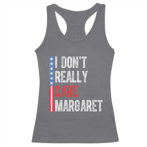 Funny JD Vance 2025 I Don't Really Care Margaret Racerback Tank Top American Flag Stripe TS11 Charcoal Print Your Wear
