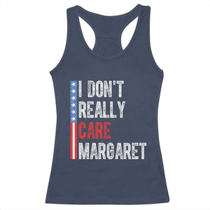 Funny JD Vance 2025 I Don't Really Care Margaret Racerback Tank Top American Flag Stripe TS11 Navy Print Your Wear