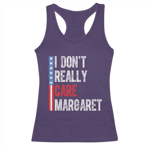 Funny JD Vance 2025 I Don't Really Care Margaret Racerback Tank Top American Flag Stripe TS11 Purple Print Your Wear