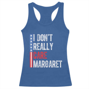 Funny JD Vance 2025 I Don't Really Care Margaret Racerback Tank Top American Flag Stripe TS11 Royal Blue Print Your Wear