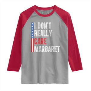 Funny JD Vance 2025 I Don't Really Care Margaret Raglan Shirt American Flag Stripe TS11 Sport Gray Red Print Your Wear