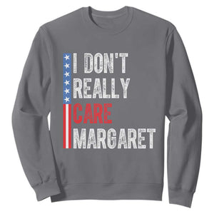Funny JD Vance 2025 I Don't Really Care Margaret Sweatshirt American Flag Stripe TS11 Charcoal Print Your Wear