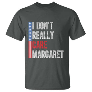 Funny JD Vance 2025 I Don't Really Care Margaret T Shirt American Flag Stripe TS11 Dark Heather Print Your Wear