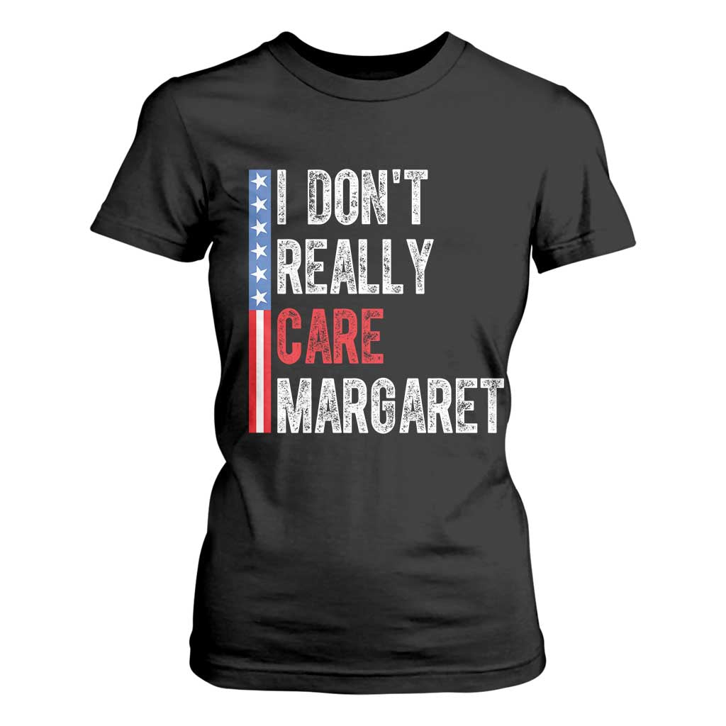 Funny JD Vance 2025 I Don't Really Care Margaret T Shirt For Women American Flag Stripe TS11 Black Print Your Wear