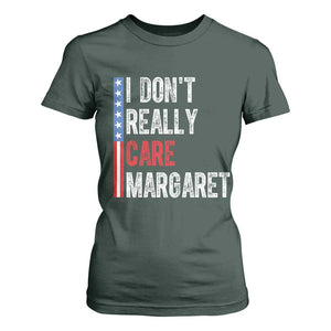 Funny JD Vance 2025 I Don't Really Care Margaret T Shirt For Women American Flag Stripe TS11 Dark Forest Green Print Your Wear