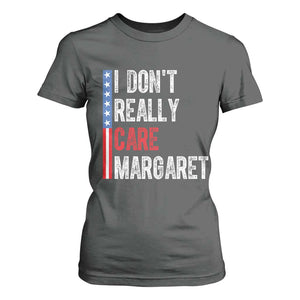 Funny JD Vance 2025 I Don't Really Care Margaret T Shirt For Women American Flag Stripe TS11 Dark Heather Print Your Wear