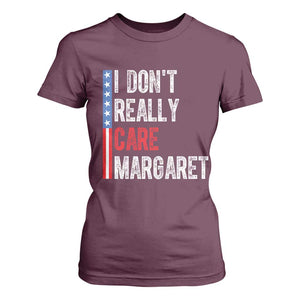 Funny JD Vance 2025 I Don't Really Care Margaret T Shirt For Women American Flag Stripe TS11 Maroon Print Your Wear