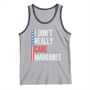 Funny JD Vance 2025 I Don't Really Care Margaret Tank Top American Flag Stripe TS11 Athletic Heather Navy Print Your Wear