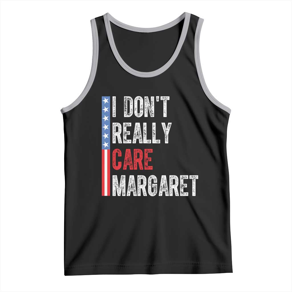 Funny JD Vance 2025 I Don't Really Care Margaret Tank Top American Flag Stripe TS11 Black Athletic Heather Print Your Wear