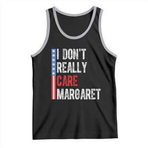 Funny JD Vance 2025 I Don't Really Care Margaret Tank Top American Flag Stripe TS11 Black Athletic Heather Print Your Wear