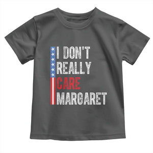 Funny JD Vance 2025 I Don't Really Care Margaret Toddler T Shirt American Flag Stripe TS11 Dark Heather Print Your Wear