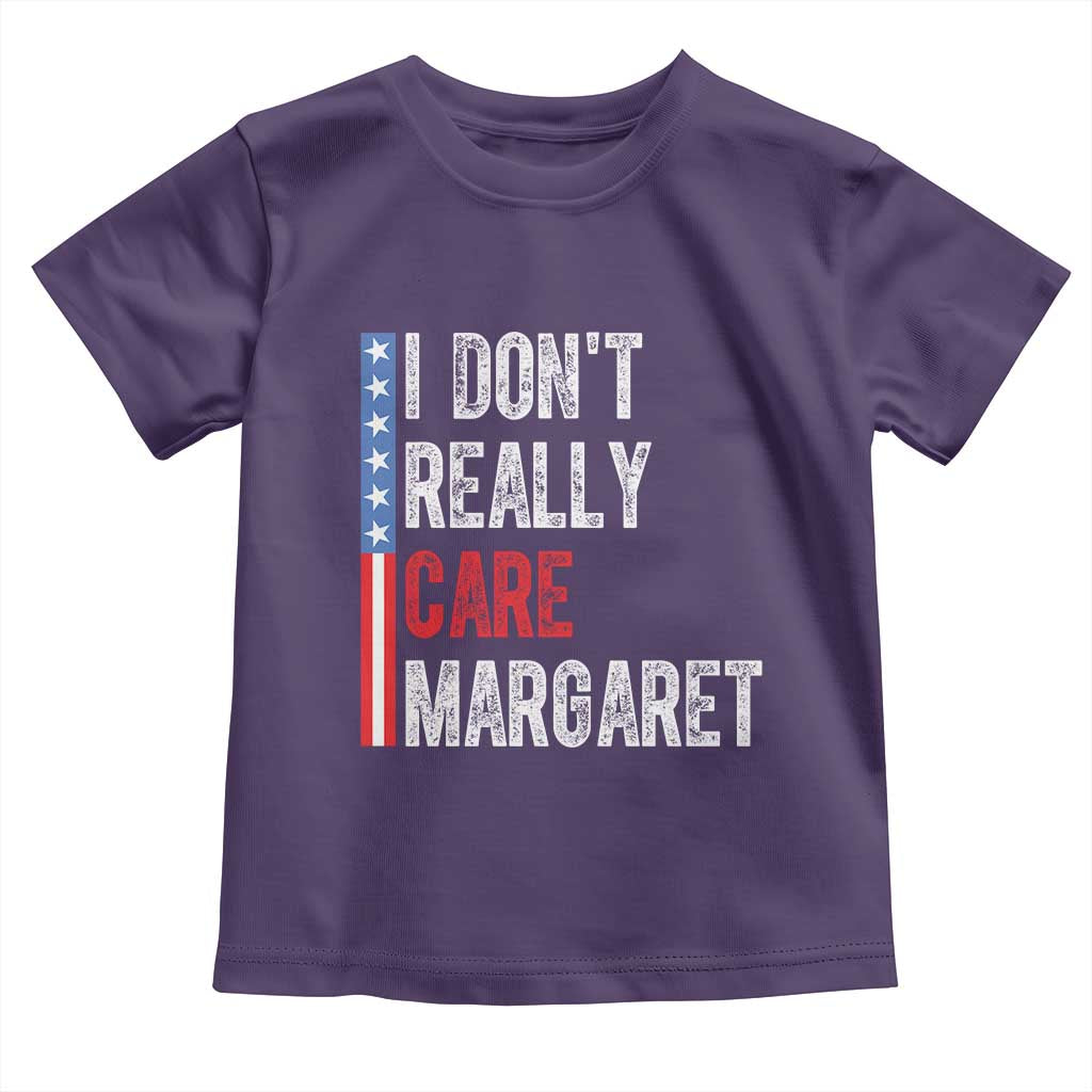 Funny JD Vance 2025 I Don't Really Care Margaret Toddler T Shirt American Flag Stripe TS11 Purple Print Your Wear