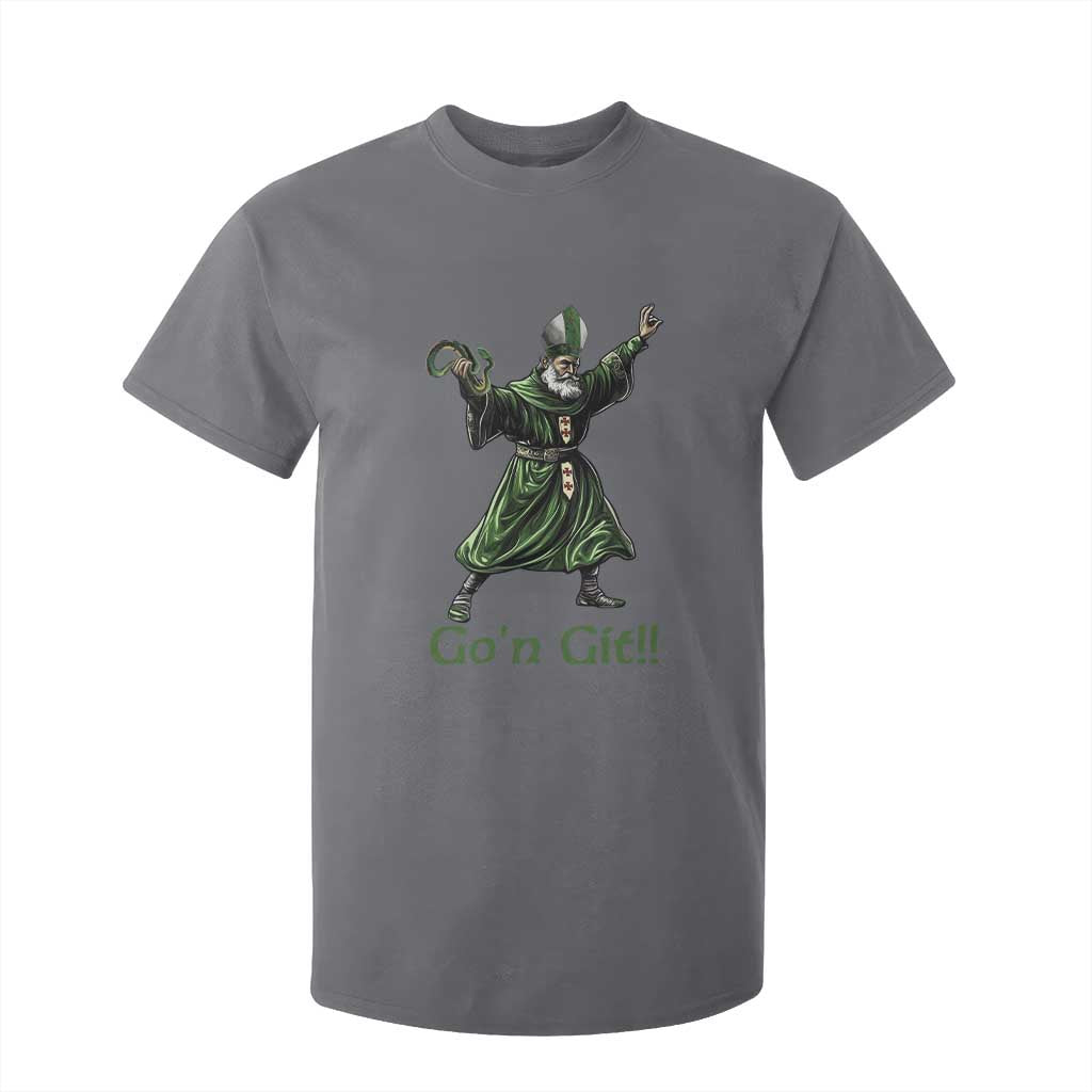 Funny St Patrick's Day T Shirt For Kid Go'n Git Saint Patrick Snake TS11 Charcoal Print Your Wear