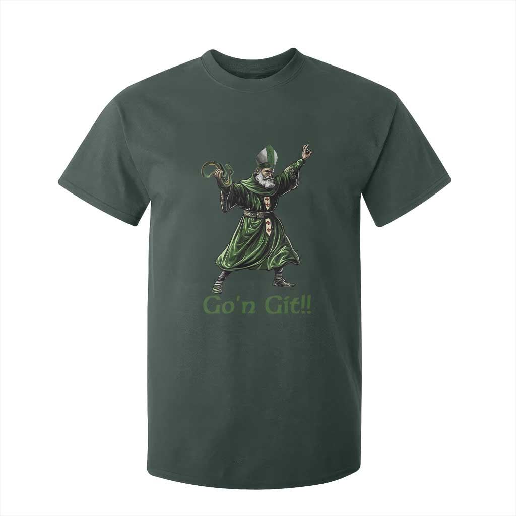 Funny St Patrick's Day T Shirt For Kid Go'n Git Saint Patrick Snake TS11 Dark Forest Green Print Your Wear