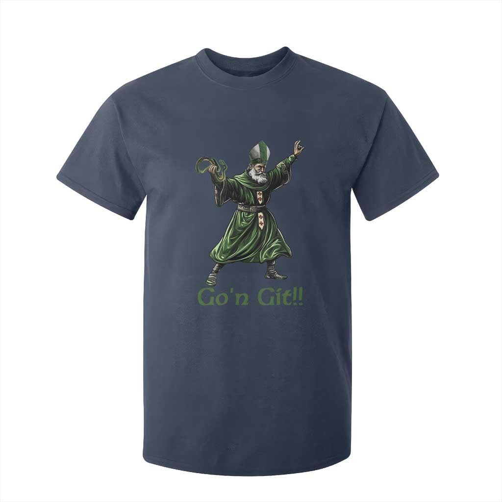 Funny St Patrick's Day T Shirt For Kid Go'n Git Saint Patrick Snake TS11 Navy Print Your Wear