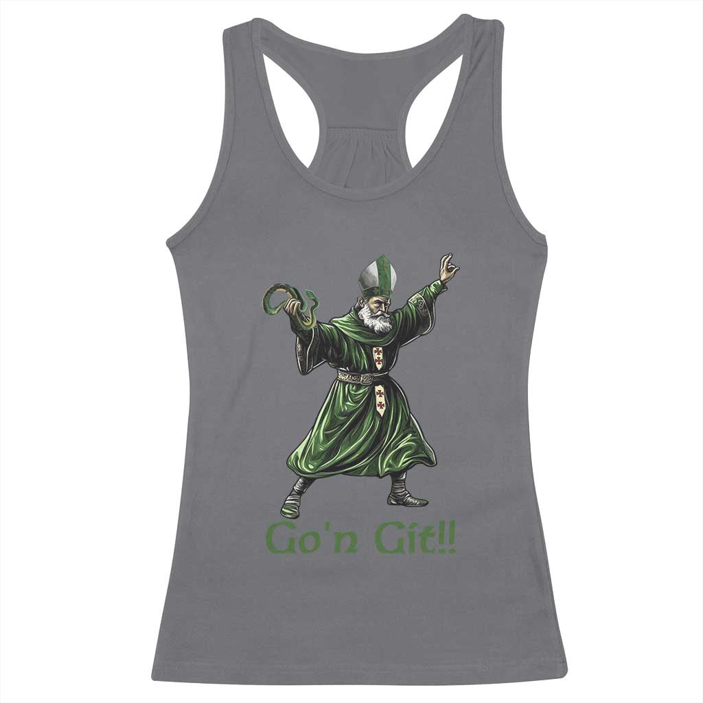 Funny St Patrick's Day Racerback Tank Top Go'n Git Saint Patrick Snake TS11 Charcoal Print Your Wear