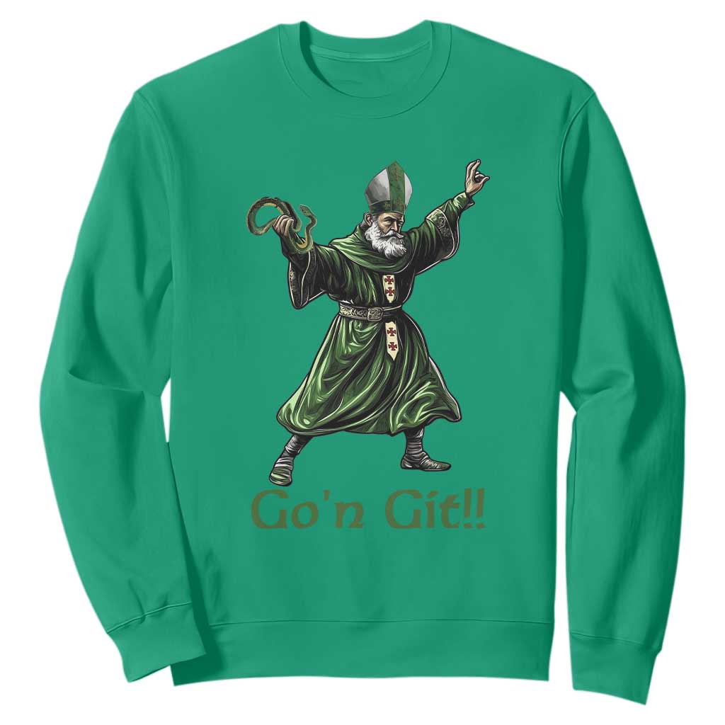 Funny St Patrick's Day Sweatshirt Go'n Git Saint Patrick Snake TS11 Irish Green Print Your Wear