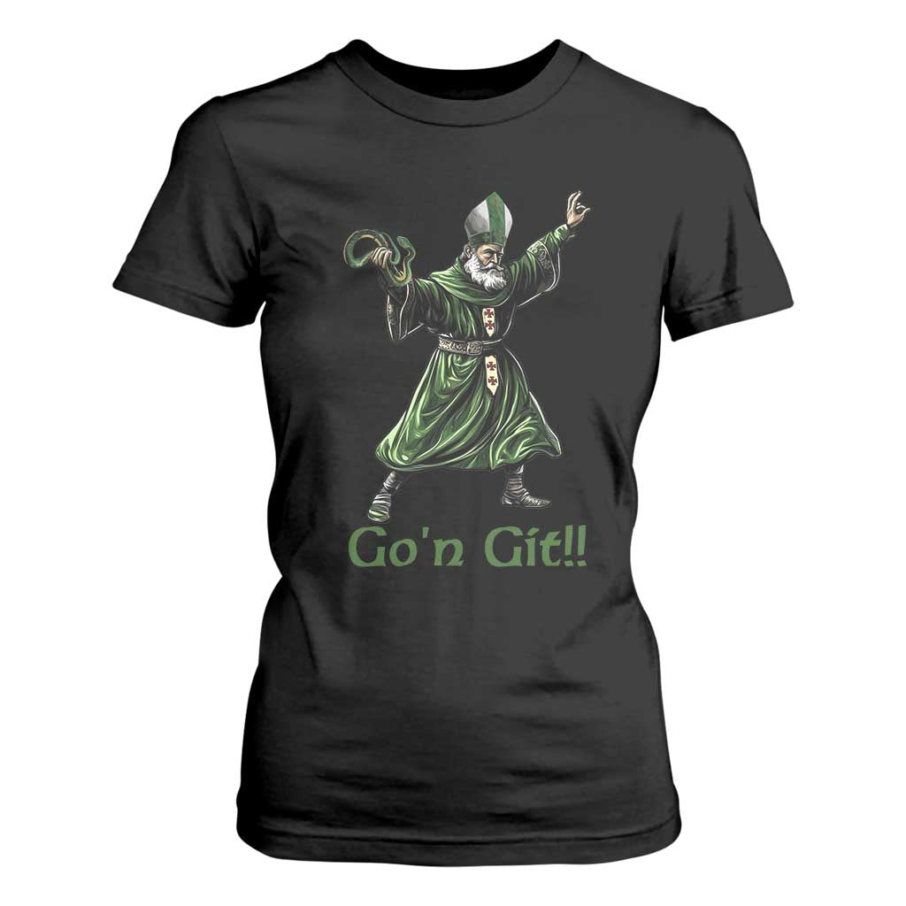 Funny St Patrick's Day T Shirt For Women Go'n Git Saint Patrick Snake TS11 Black Print Your Wear
