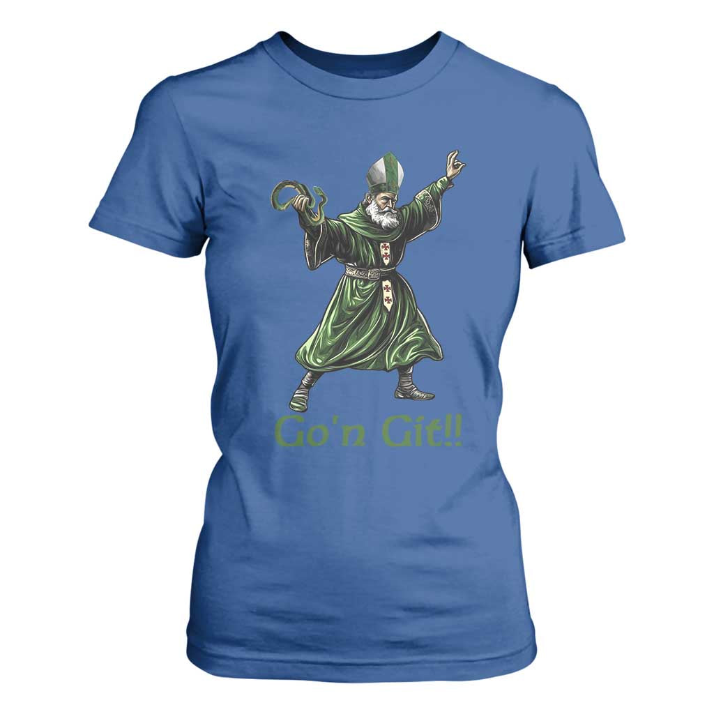 Funny St Patrick's Day T Shirt For Women Go'n Git Saint Patrick Snake TS11 Royal Blue Print Your Wear