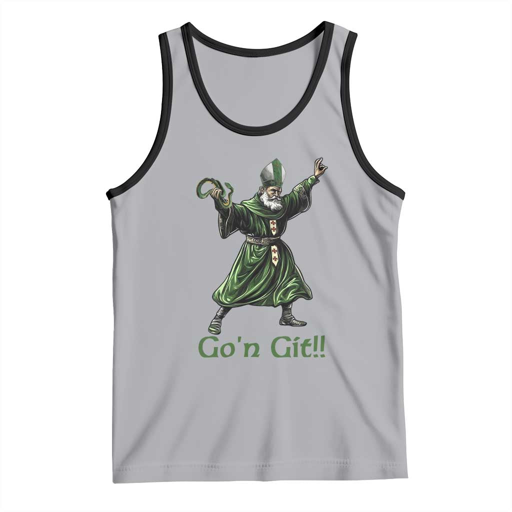 Funny St Patrick's Day Tank Top Go'n Git Saint Patrick Snake TS11 Athletic Heather Black Print Your Wear