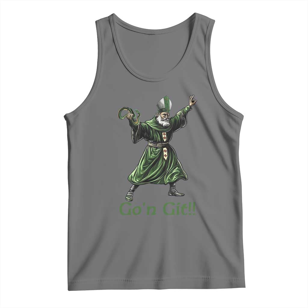 Funny St Patrick's Day Tank Top Go'n Git Saint Patrick Snake TS11 Black Heather Print Your Wear