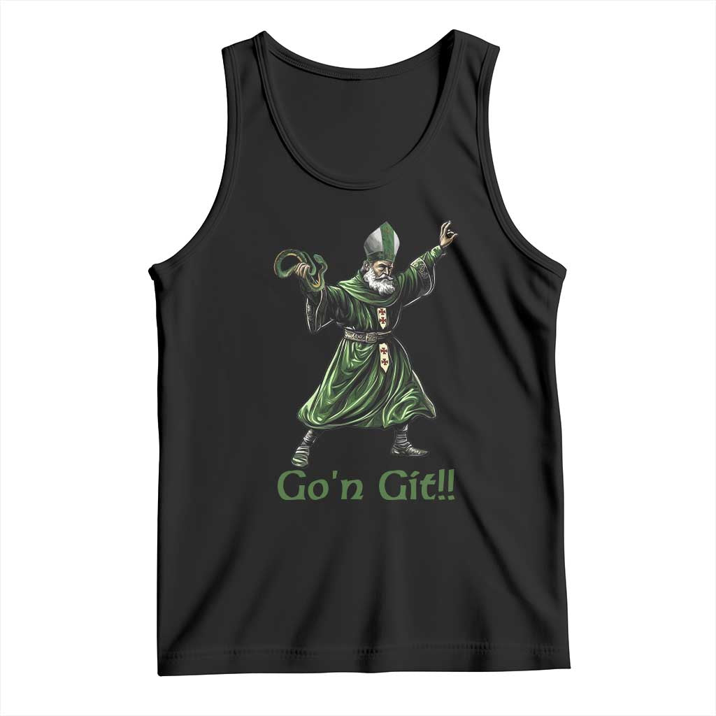 Funny St Patrick's Day Tank Top Go'n Git Saint Patrick Snake TS11 Black Print Your Wear