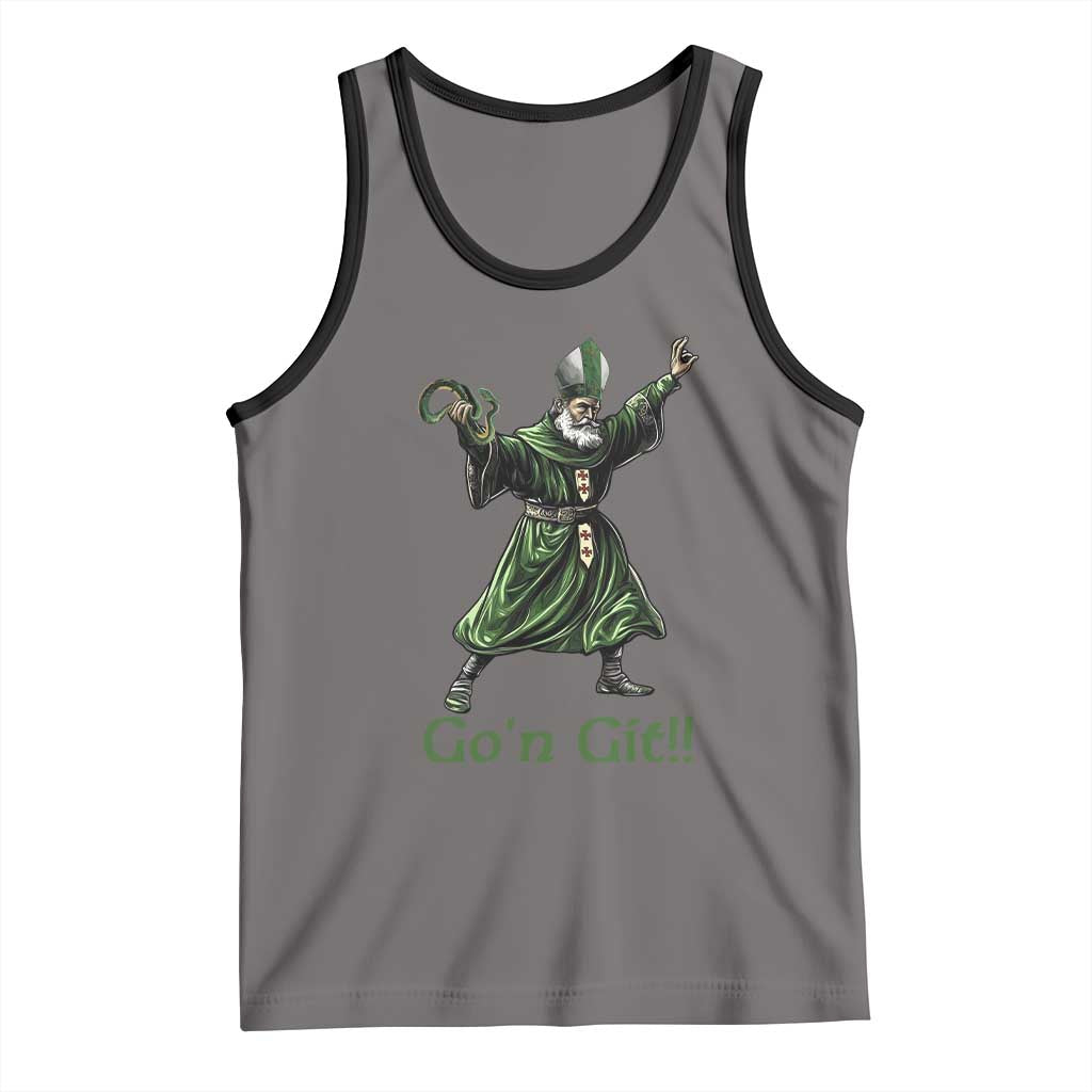 Funny St Patrick's Day Tank Top Go'n Git Saint Patrick Snake TS11 Deep Heather Black Print Your Wear