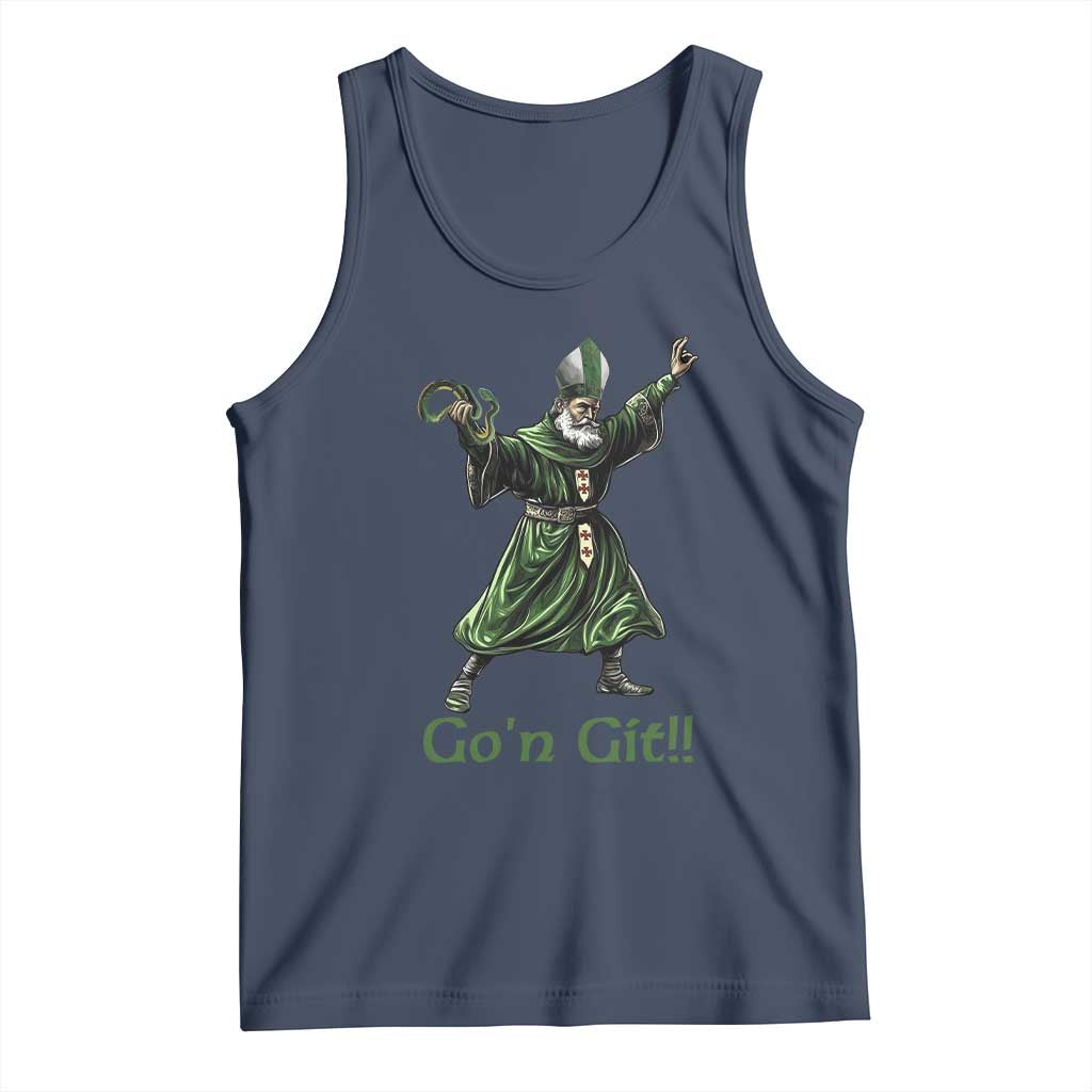 Funny St Patrick's Day Tank Top Go'n Git Saint Patrick Snake TS11 Navy Print Your Wear