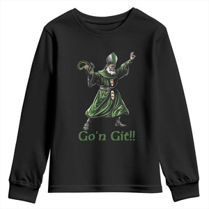 Funny St Patrick's Day Youth Sweatshirt Go'n Git Saint Patrick Snake TS11 Black Print Your Wear