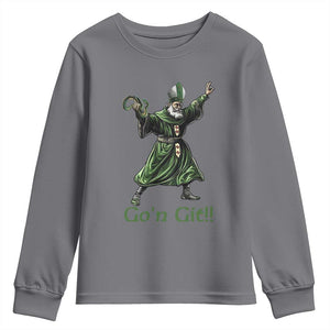 Funny St Patrick's Day Youth Sweatshirt Go'n Git Saint Patrick Snake TS11 Charcoal Print Your Wear