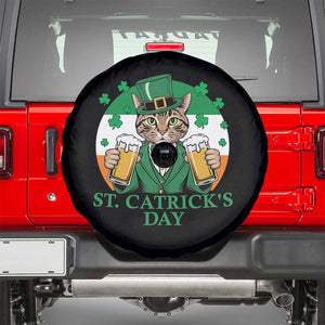 Funny St Catrick's Day Beer Spare Tire Cover St Patrick's Day Cat Beer Shamrock TS11 Black Print Your Wear