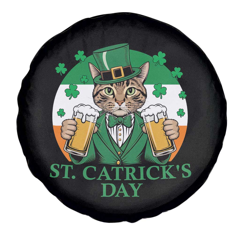 Funny St Catrick's Day Beer Spare Tire Cover St Patrick's Day Cat Beer Shamrock TS11 Print Your Wear