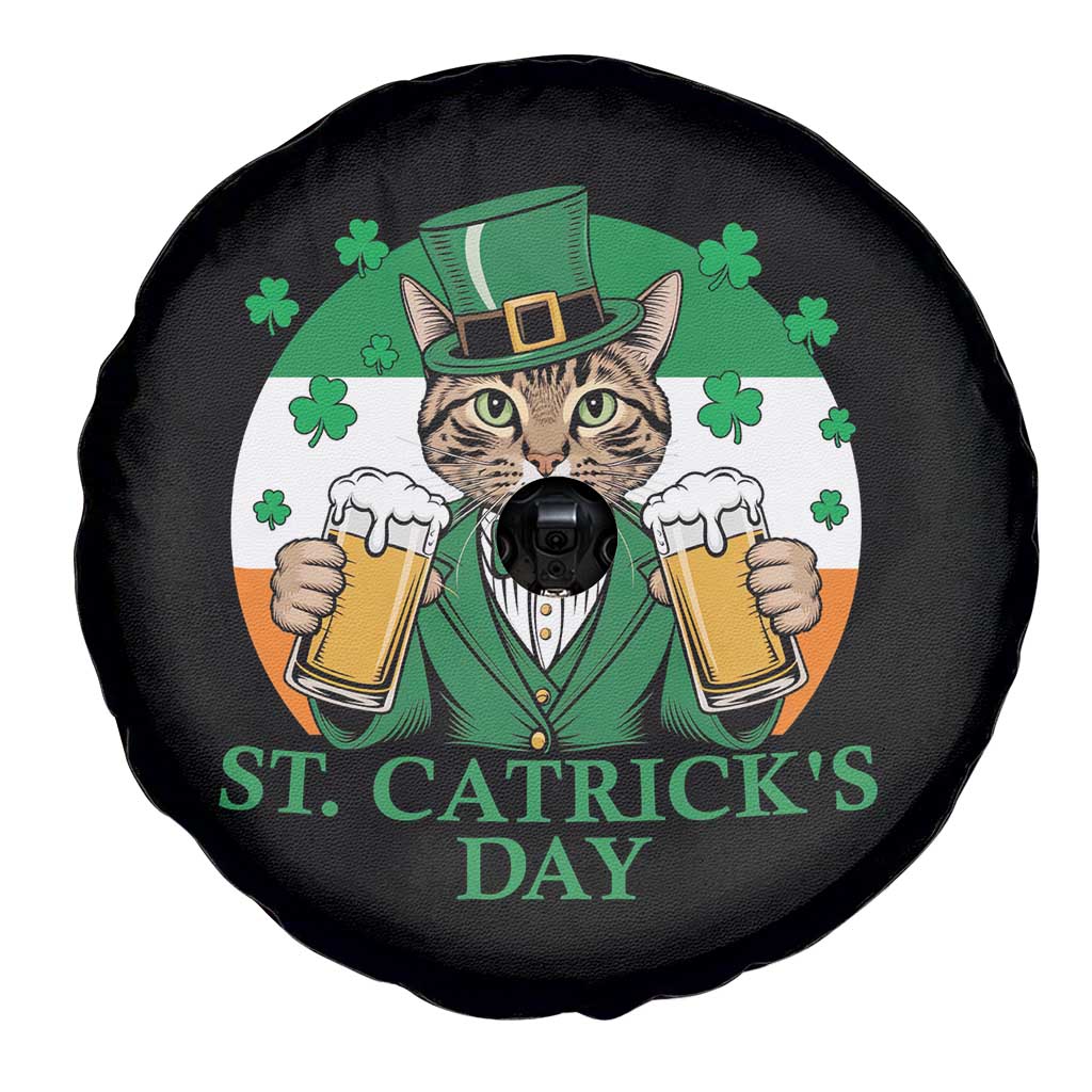 Funny St Catrick's Day Beer Spare Tire Cover St Patrick's Day Cat Beer Shamrock TS11 Print Your Wear