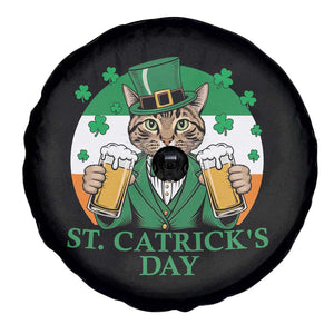 Funny St Catrick's Day Beer Spare Tire Cover St Patrick's Day Cat Beer Shamrock TS11 Print Your Wear