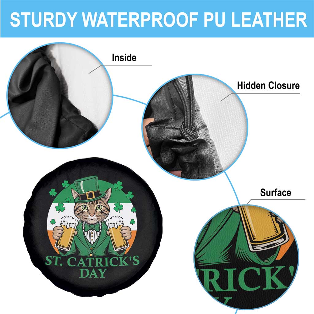Funny St Catrick's Day Beer Spare Tire Cover St Patrick's Day Cat Beer Shamrock TS11 Print Your Wear