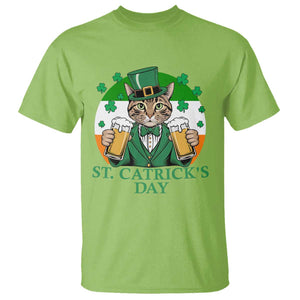 Funny St Catrick's Day Beer T Shirt St Patrick's Day Cat Beer Shamrock TS11 Lime Print Your Wear