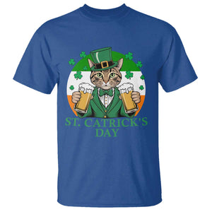 Funny St Catrick's Day Beer T Shirt St Patrick's Day Cat Beer Shamrock TS11 Royal Blue Print Your Wear
