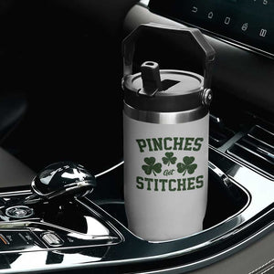 Funny St Patrick's Day Pinches Get Stiches Flip Straw Tumbler Shamrock TS11 Print Your Wear