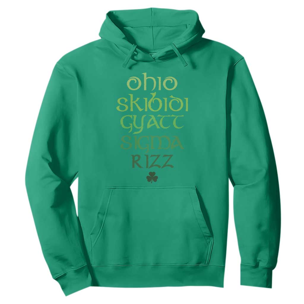 Funny Ohio Skibidi Gyatt Sigma Rizz St Patrick's Day Hoodie Shamrock TS11 Irish Green Print Your Wear