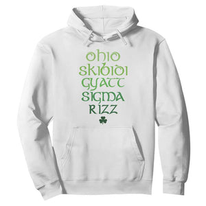 Funny Ohio Skibidi Gyatt Sigma Rizz St Patrick's Day Hoodie Shamrock TS11 White Print Your Wear
