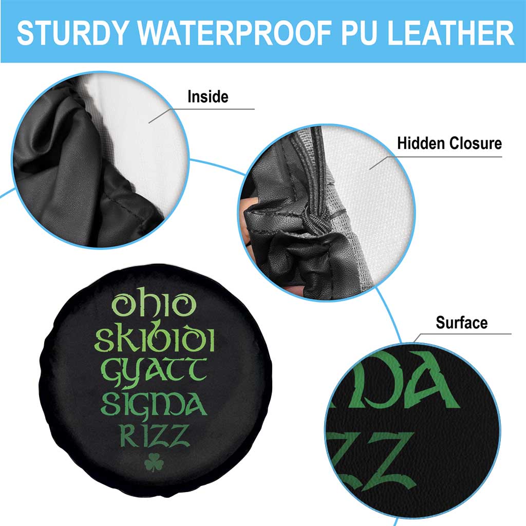 Funny Ohio Skibidi Gyatt Sigma Rizz St Patrick's Day Spare Tire Cover Shamrock TS11 Print Your Wear